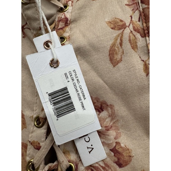 V. Chapman Caterina Corset Ruffle Dress Size 4 Cedar‎ Rose Print NWT - Picture 6 of 11